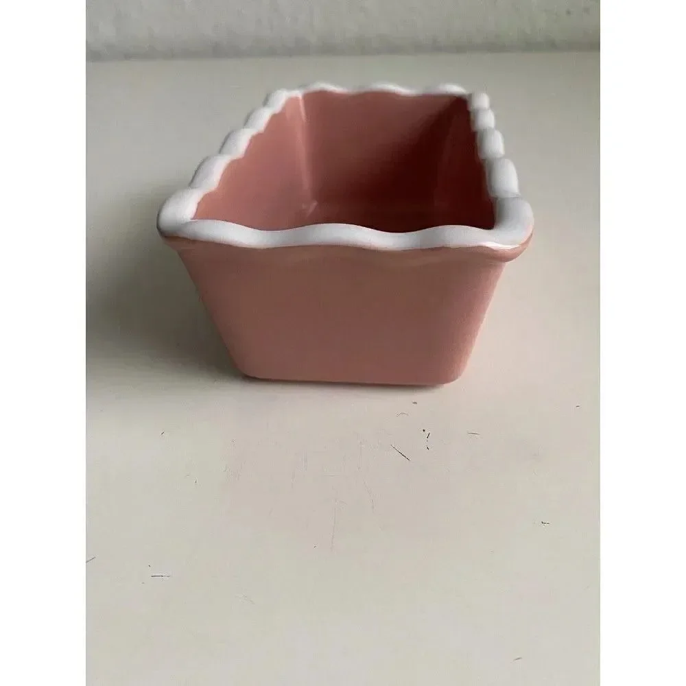 Disney Minnie Mouse Happy‎ Spring Mini Loaf Bread Baking Pan Dish Ceramic New